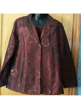 Susan Graver StyleCamberry  2 Piece  top with jacket